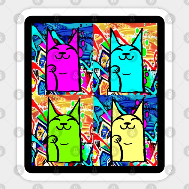 Korean Cat Pop Art 7777 Kitten Korean Sticker TeePublic